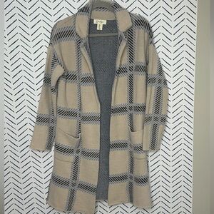 Jessica Simpson Beige Tan Open Front Coat coatigan cardigan Size Small